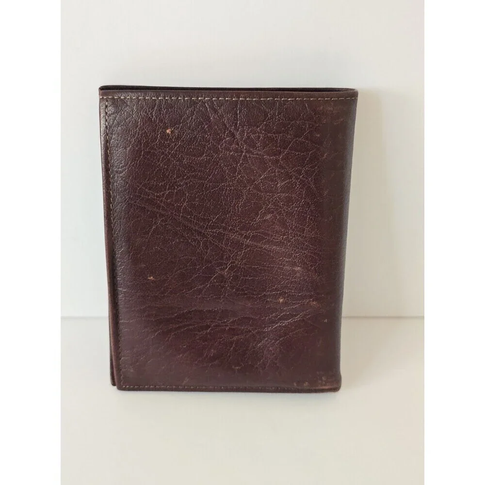 La Garde By Rofs Vintage Brown Leather Cowhide Wallet Bifold Card Holder